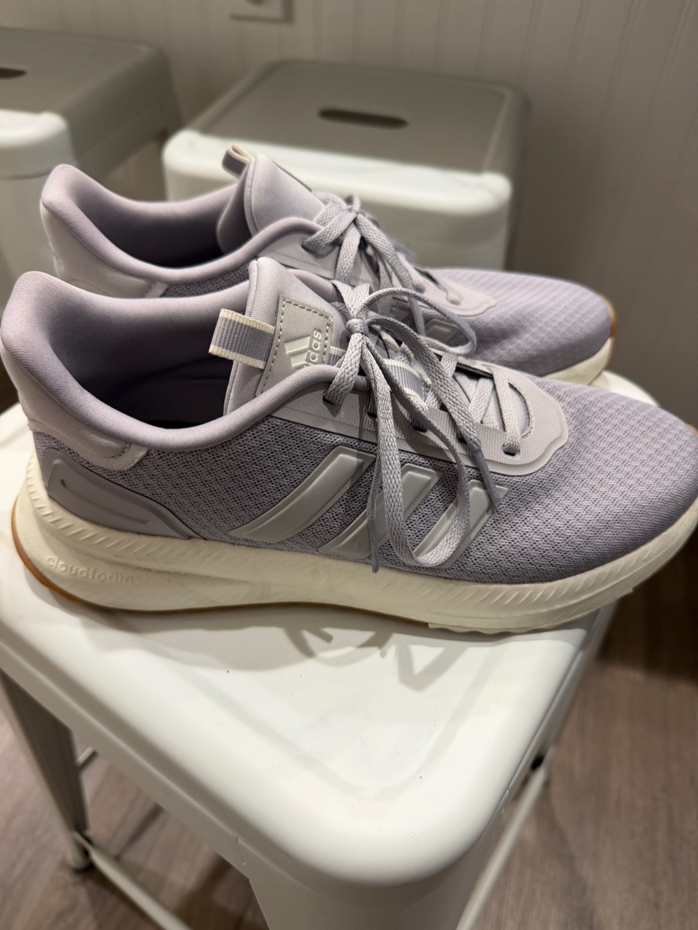adidas Women’s Lavender Mesh Lace-Up Cloudfoam Sneakers